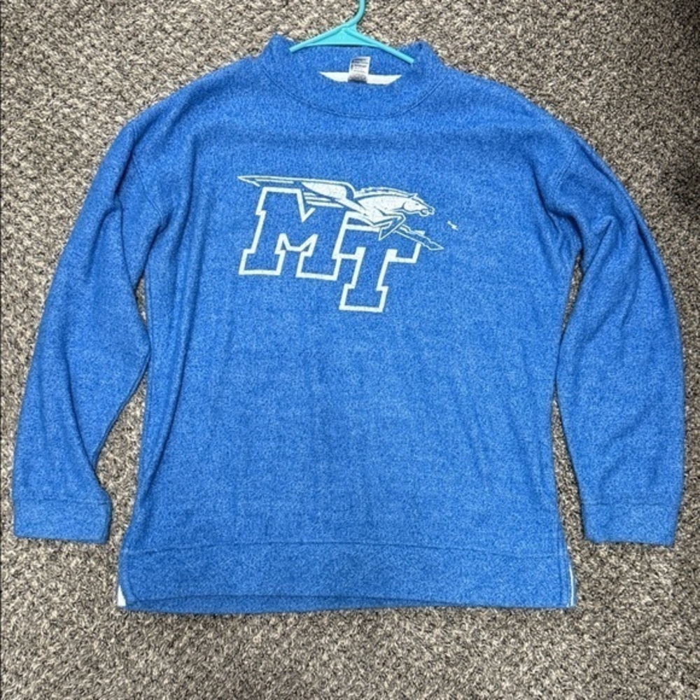 Blue Sweatshirt with Graphic Design